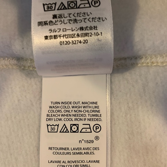 NWT POLO RALPH LAUREN Cotten Blend Women’s Sweatshirt Oversized white/mu siz M&L - Picture 11 of 12